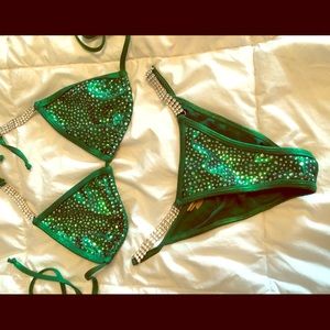 Emerald Green NPC Rhinestone Bikini